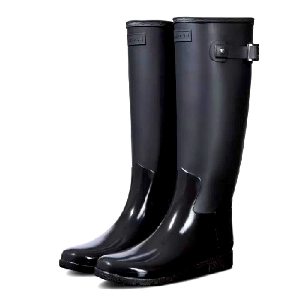 Hunter Womens Refined Tall Gloss Duo rain boot
